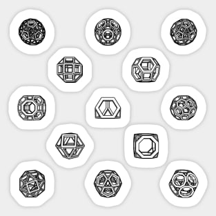 Gmtrx Lawal v2 Skeletal Archimedean Solids Matrix 1 Sticker